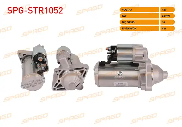 SPAGO Spg Str1052 Marş Motoru 12v 2 2kw 10 Dış Cw Str3074 Master III Traffic II Qashqai X Traıl 2 0 2 3 dCi Araclar İçin