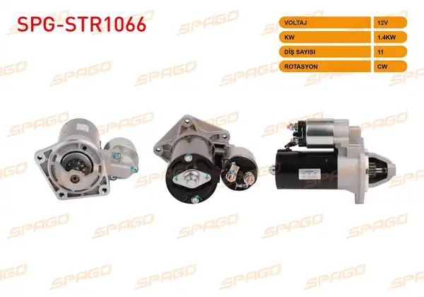 SPAGO Spg Str1066 Marş Motoru B Tipi 12v 1 4kw 11 Dış Cw Str6042 Fiat Dks