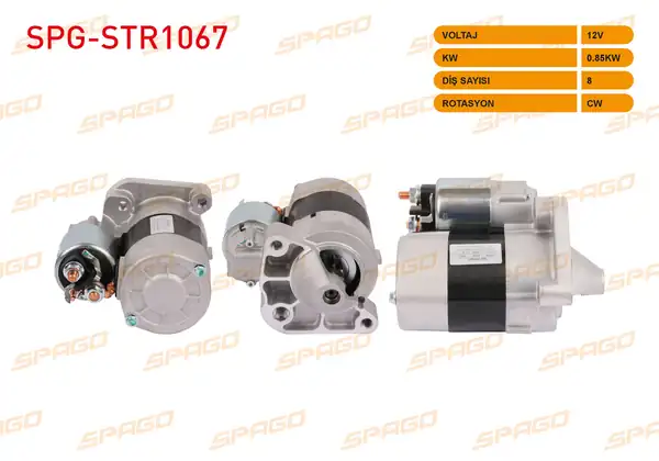 SPAGO Spg Str1067 Marş Motoru 12v 0 85kw 8 Dış Cw Clio İ II Symbol Megane İ Logan Sandero 1 4 1 6 Benzinli Araclar İçin