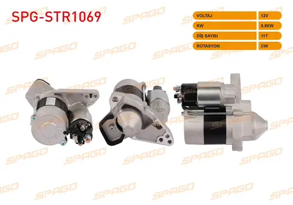 SPAGO Spg Str1069 Marş Motoru 12v 0 85kw 11 Dış Cw Clio IV Megane IV Sandero Dokker Lodgy 0 9 1 2 Tce Araclar İçin