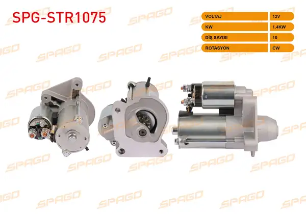 SPAGO Spg Str1075 Marş Motoru 12v 1 4kw 10 Dış Cw Str5517 B Tipi Transit Tourneo