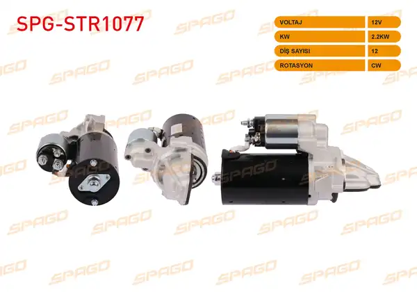 SPAGO Spg Str1077 Marş Motoru 12v 2 2kw 12 Dış Cw Ford Transit V363 2 2 TDCI 11 18 Start Stoplu Araclar İçin