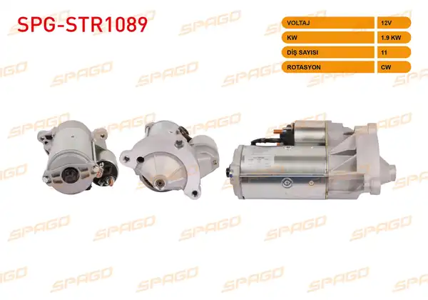 SPAGO SPG-STR1089 | Marş Motoru 12V 1.9Kw 11 Dıs Cw (Str3452) Boxer Expert 307 407 508 / Jumper Jumpy C4 C5 (2.0 2.2 HDI Araclar İçin)