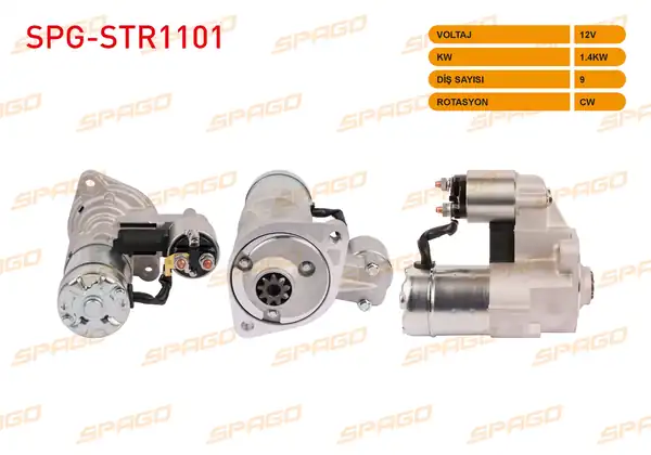 SPAGO Spg Str1101 Marş Motoru 12v 1 4kw 9 Dış Cw Str3062 Corsa A B 87 00 Combo 94 01 1 5 1 7 Dizel Araclar İçin