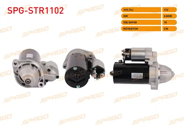 SPAGO Spg Str1102 Marş Motoru 12v 2kw 10 Dış Cw Str3105 C W202 W203 E W210 W211 Sprinter 96 06 Dizel Araclar İçin