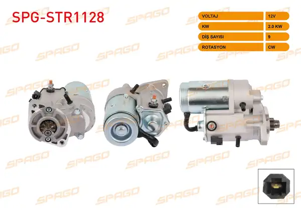 SPAGO Spg Str1128 Marş Motoru 12v 2kw 9 Dış Cw Str7702 Santa Fe 03 12 Tucson 03 11 Sportage 04 10 Dizel Araclar İçin