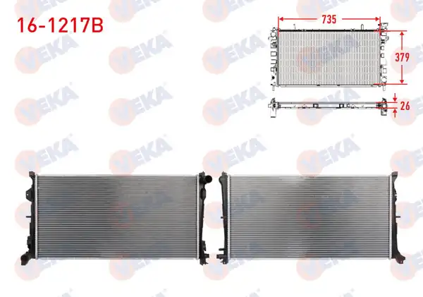 VEKA 16-1217B | Su Radyatörü Brazing Chrysler Voyager IV (Rg, Rs) 2.8 Crd 2004-2008 M-T