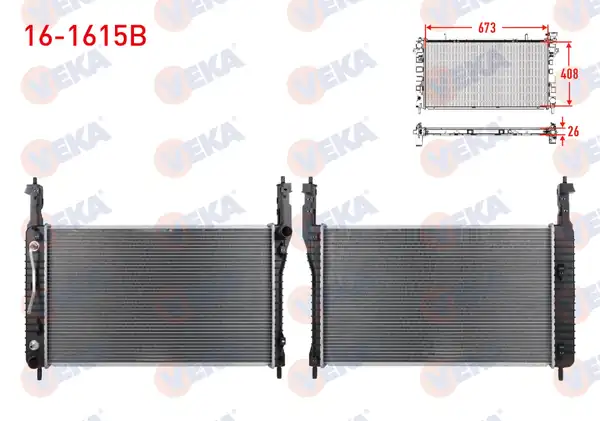 VEKA 16-1615B | Su Radyatörü Brazing Chevrolet Captiva C100 2 0 D A T Ac 2006 2012
