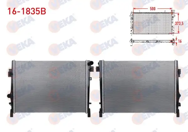 VEKA 16-1835B | Su Radyatörü Brazing Fiat Freemont (Jf) 2.0 Mjt A-T / M-T Ac + /-2011 -