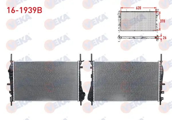 VEKA 16-1939B | Su Radyatörü Brazing Ford Mondeo III 2.0 TDCI-2.0İ 16V A-T / M-T 2000-2007