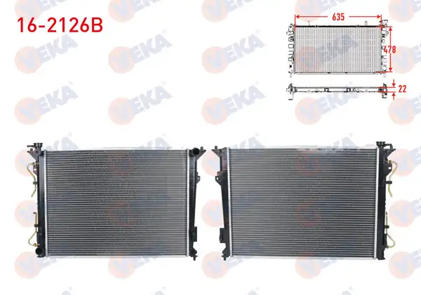 VEKA 16-2126B | Su Radyatörü Brazing Hyundai Sonata 2.4 A-T 2006 -
