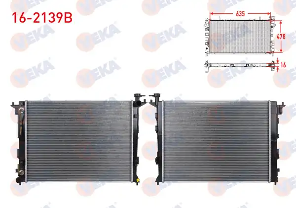 VEKA 16-2139B | Su Radyatörü Brazing Hyundai Ix35 (Lm) 1.6 GDI A-T Ac + /-2010 -