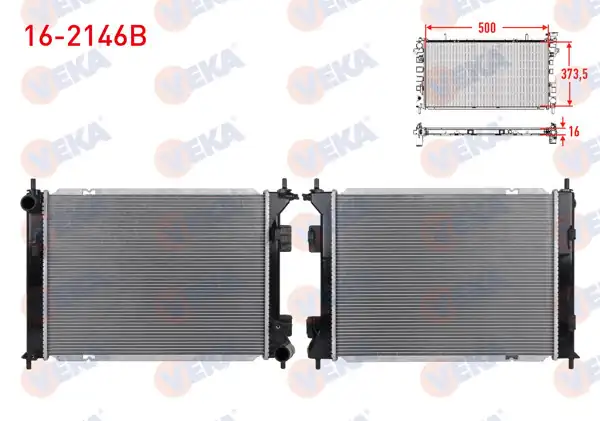 VEKA 16-2146B | Su Radyatörü Brazing Hyundai Ix20 (Jc) 1.4İ M-T Ac + /-2010 -