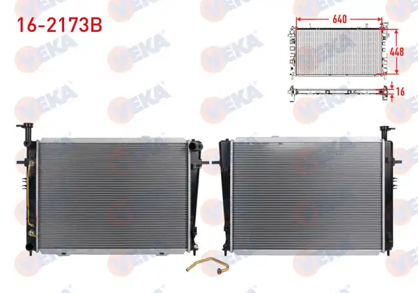 VEKA 16-2173B | Su Radyatörü Brazing Hyundai Tucson 2.0 A-T 2004-2010 / Kia Sportage (Je) 2.0 A-T 2004-2010