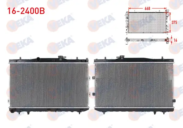 VEKA 16-2400B | Su Radyatörü Brazing Kia Cerato 1.6I 16V M-T Kapaklı 2004 -