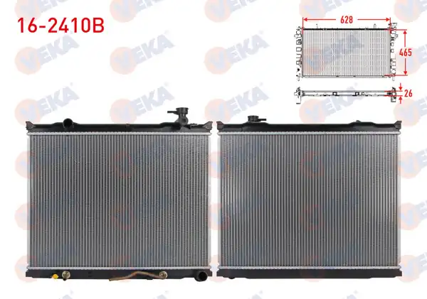 VEKA 16-2410B | Su Radyatörü Brazing Kia Sorento I (Jc) 2.5 CRDI A-T 2006-2009