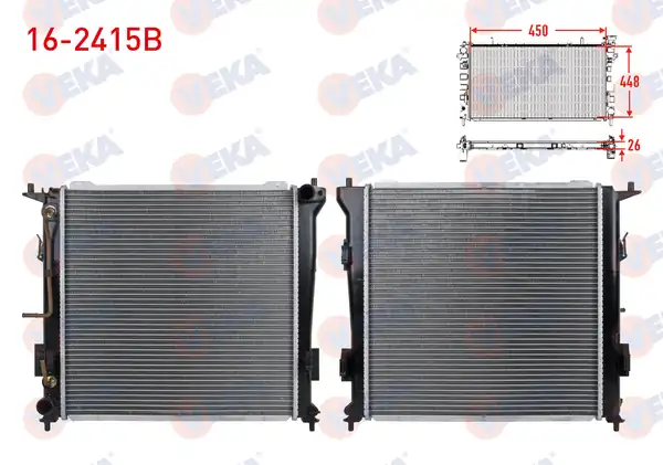 VEKA 16-2415B | Su Radyatörü Brazing Hyundai i30 (Fd) 1.6 CRDI A-T 2007-2011