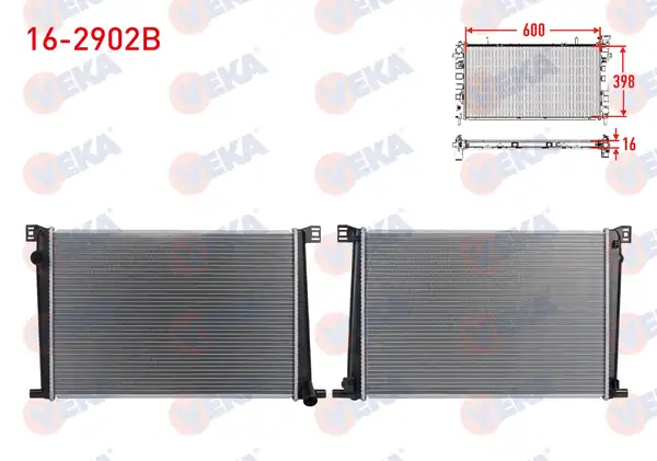 VEKA 16-2902B | Su Radyatörü Brazing Mini Cooper R56 1 6i A T M T 2010 Countryman R60 1 6i A T M T 2010