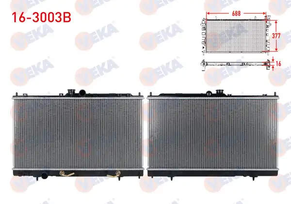 VEKA 16-3003B | Su Radyatörü Brazing Mitsubishi Lancer 1.6 A-T 2003-2006