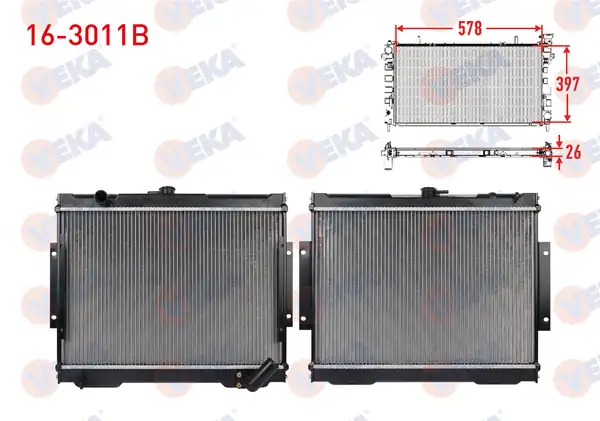 VEKA 16-3011B | Su Radyatörü Brazing Mitsubishi L 200 K3t K2t K1t K0t 2 5 D M T 1986 1996