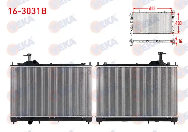 VEKA 16-3031B | Su Radyatörü Brazing Mitsubishi Outlander III 2.0İ-2.4İ-3.0İ M-T 2012 -