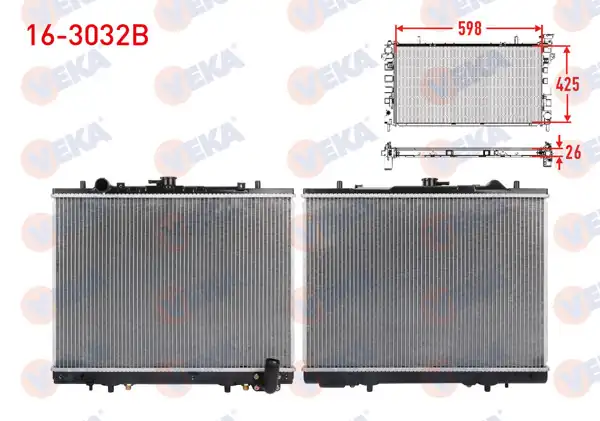 VEKA 16-3032B | Su Radyatörü Brazing Mitsubishi L 200 2.5 TD A-T 1996-2006