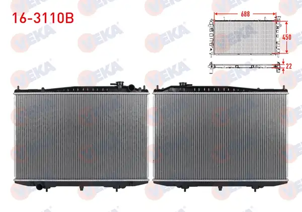 VEKA 16-3110B | Su Radyatörü Brazing Nissan Pick Up D22 2 5 TD Td25ti M T 1998