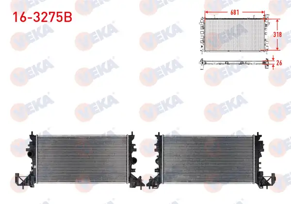 VEKA 16-3275B | Su Radyatörü Brazing Opel Astra K 1.6 CDTI M-T Ac + /-2015 -