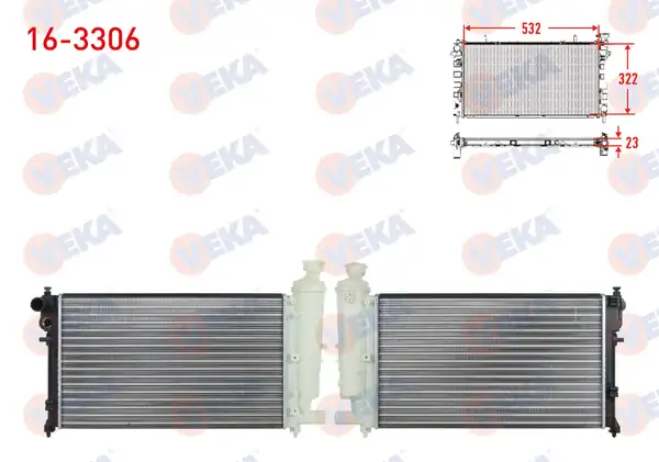VEKA 16-3306 | Su Radyatörü Mekanik Peugeot 106 II 1.4İ M-T (Uzun) 1996-2002