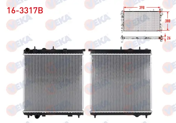 VEKA 16-3317B | Su Radyatörü Brazing Citroen C3 Fc 1 4 Hdi M T 2002 2009
