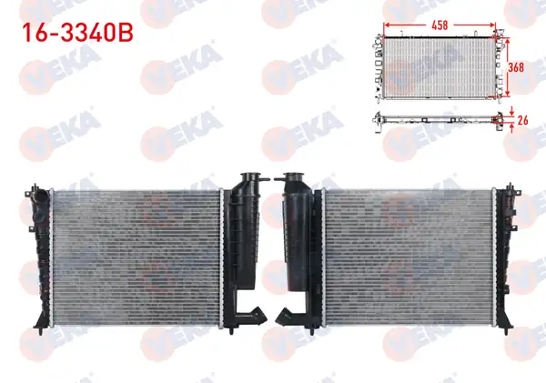 VEKA 16-3340B | Su Radyatörü Brazing Citroen Xsara 1 4 1 6 1 8 1997 2005 Peugeot 306 1 4i 1 6i 1993 2002