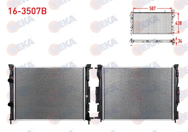 VEKA 16-3507B | Su Radyatörü Brazing Renault Megane II 1 5 dCi M T 2002 2009
