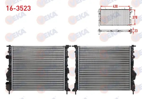 VEKA 16-3523 | Su Radyatörü Mekanik Renault Clio II (Bb0 / 1 / 2,Cb0 / 1 / 2) 1.4İ M-T 1998-2005