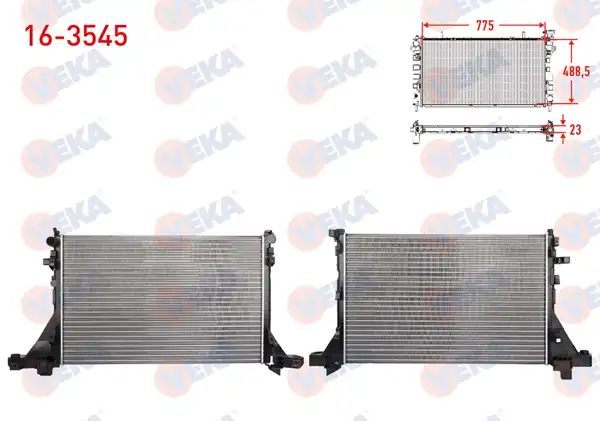 VEKA 16-3545 | Su Radyatörü Mekanik Renault Master III Fv 2 3 dCi M T M9t Tek Teker 2010 Opel Movano B 2 3 dCi 2010