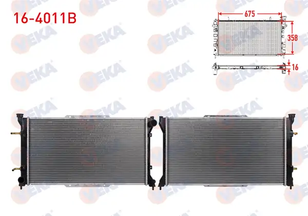 VEKA 16-4011B | Su Radyatörü Brazing Subaru Legacy 1 8i 2 0i 2 2i A T 1994 1999