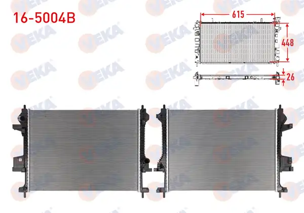 VEKA 16-5004B | Su Radyatörü Brazing 5mm Fin Chery Omoda 5 T19c Tıggo 7 Pro T1e Tıggo 8 Pro T1d 1 6 T GDI 2022