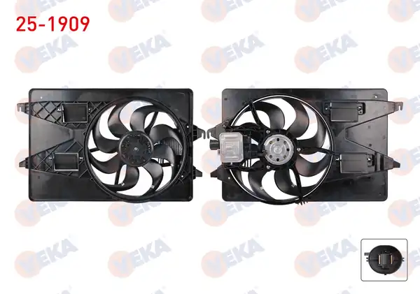 VEKA 25-1909 | Fan Motoru Su Klima Davlumbazlı Tekli Ford Mondeo III 2 0 TDCI 2000 2007