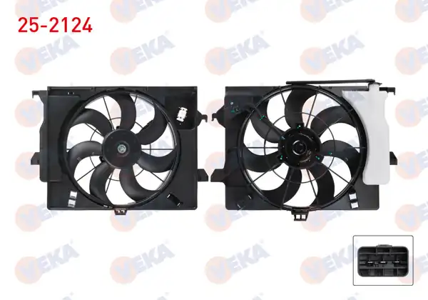 VEKA 25-2124 | Fan Motoru Su Radyatörü Davlumbazlı Rezistanslı Bıdonlu Hyundaı Accent Blue 1.4 Cvvt 2012 -