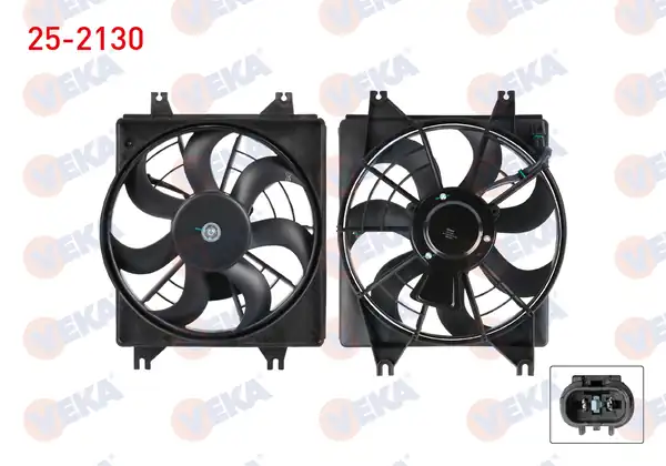 VEKA 25-2130 | Fan Motoru Klima Radyatörü Davlumbazlı Hyundai Accent İ X 3 Yumurta Kasa 1 3i 1994 2000