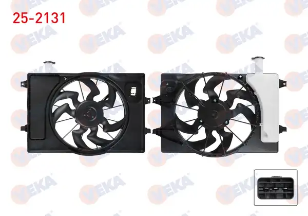 VEKA 25-2131 | Fan Motoru Su Radyatörü Davlumbazlı Tekli Fan Bıdonlu Hyundai Elantra 1 6 D Cvvt 2016