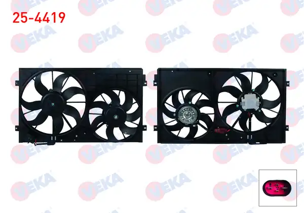 VEKA 25-4419 | Fan Motoru Davlumbazlı Çiftli Kasa 400mm Golf V
