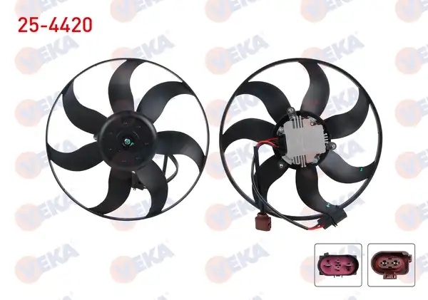 VEKA 25-4420 | Fan Motoru Su Radyatörü Volkswagen Golf V (1K1) 1.4İ 365mm Büyük 2003-2009