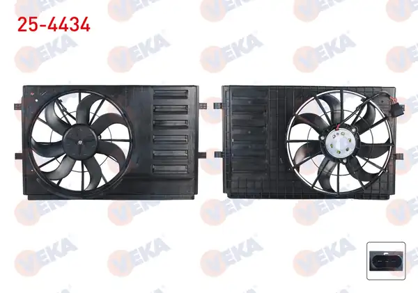 VEKA 25-4434 | Fan Motoru Su Klima Davlumbazlı Tekli Volkswagen Polo 6r 6c 1 4 2009