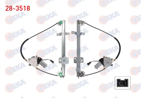 VEKA 28-3518 | Cam Krikosu Elektrikli Telli Sol Ön Renault R9 1 4 1 6 1985 2000 R11 Flash 1 7 1987 1995