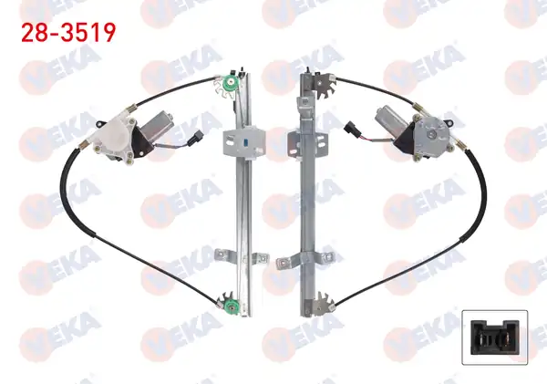 VEKA 28-3519 | Cam Krikosu Elektrikli Telli Sağ Ön Renault R9 1 4 1 6 1985 2000 R11 Flash 1 7 1987 1995