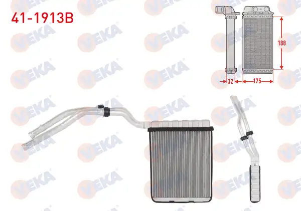 VEKA 41-1913B | Kaloriferradyatoru Brazing Ford Mondeo IV 1 6 TDCI 2 0 TDCI 1 6 Ti VCT 2007 2014 S Max 1 6 TDCI 2006 Galaxy 2 0 TDCI 2006