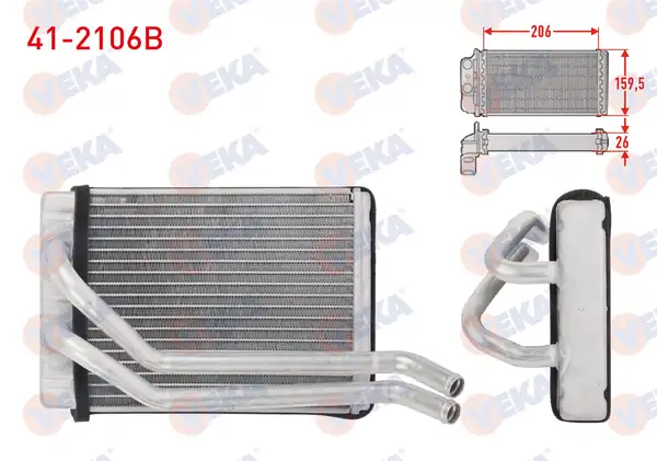 VEKA 41-2106B | Kalorifer Radyatörü Brazing Hyundai Santa Fe (Sm) 2.2 CRDI 2001-2006