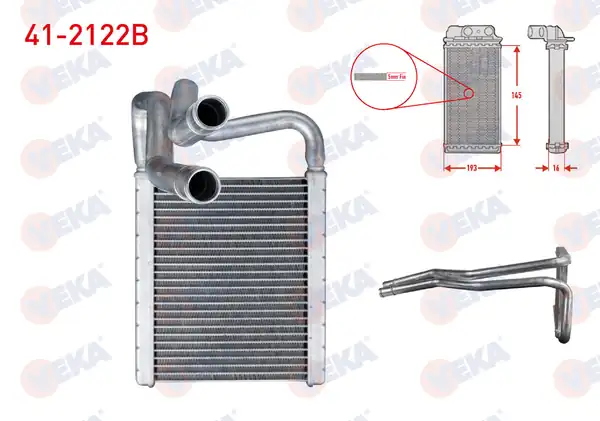 VEKA 41-2122B | Kalorifer Radyatörü Brazing 5 5mm Fin Hyundai İ20 1 4 CRDI 2008 2015