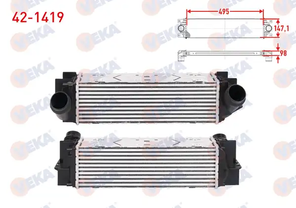 VEKA 42-1419 | Turbo Radyatörü İntercooler Bmw X3 F25 Xdrive 30 D 258 Hp 2011 2016