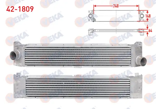 VEKA 42-1809 | Turbo Radyatörü İntercooler Kalın Tip Fiat Ducato 250 2 3 Mjt Euro 5 2006 2014